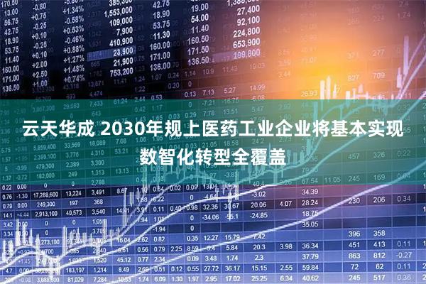 云天华成 2030年规上医药工业企业将基本实现数智化转型全覆盖